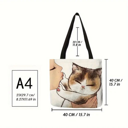 Cute Kitty Canvas Tote Bag