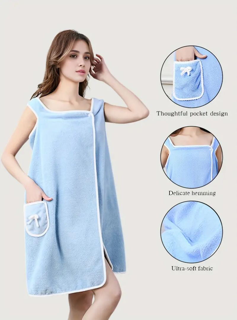 Women Fuzzy Tank Night Bath Relax Robe