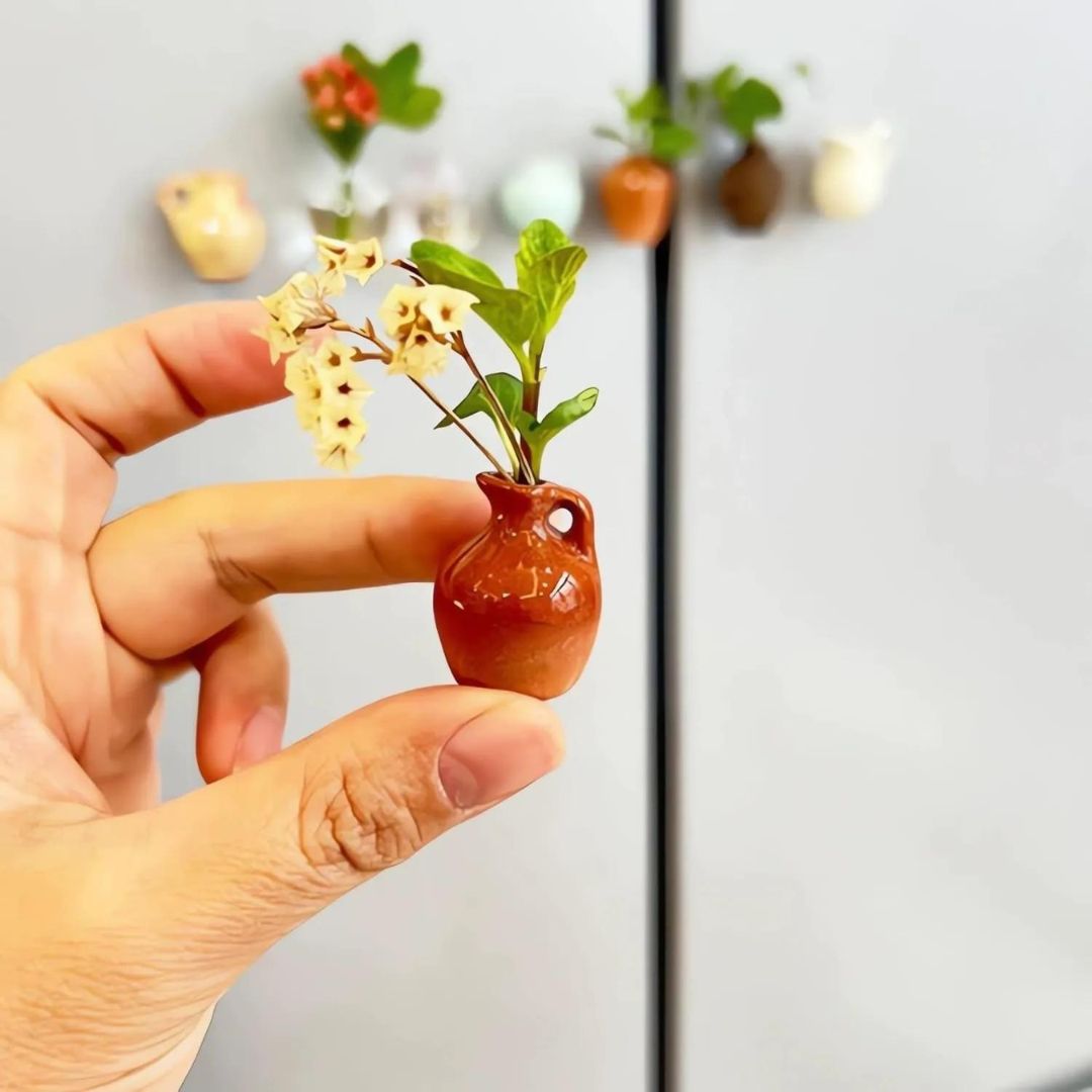 Flower Vase Cute Mini Plant for Fridge