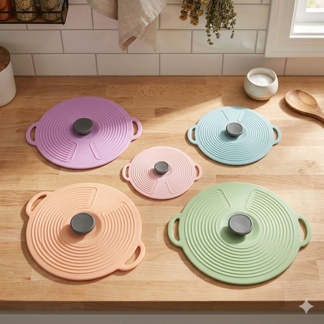 Food-Grade Silicone Pot Lid Holders Set of 5