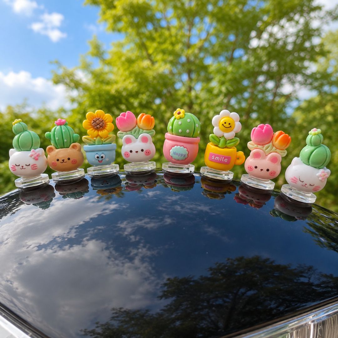 Mini Cute Plant Dashboard Figurines for Car, Home & Office