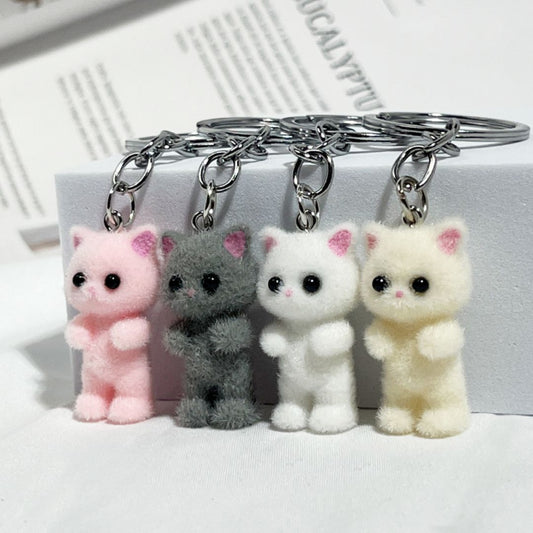 Cute Plush Cat Keychain Set