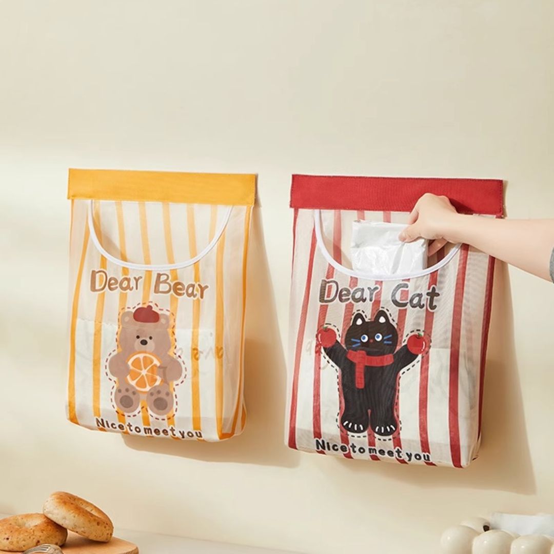 Velcro Wall-Mounted Kitchen Storage Cabinet Door Mesh for Storage