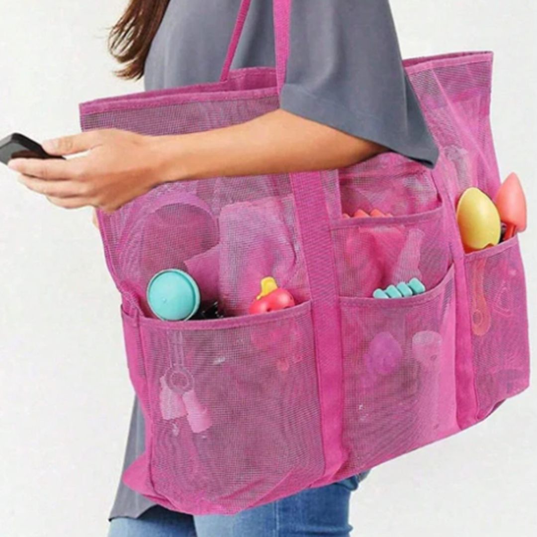 Multi Pockets Mesh Beach Bag