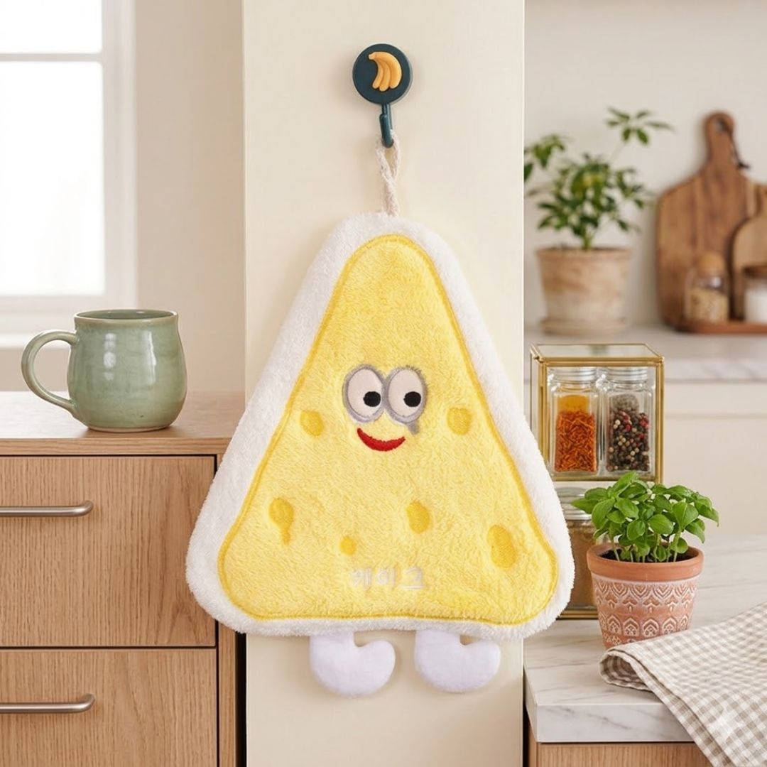 Cute Cartoon Cheese Toast Microfiber Hand Towel