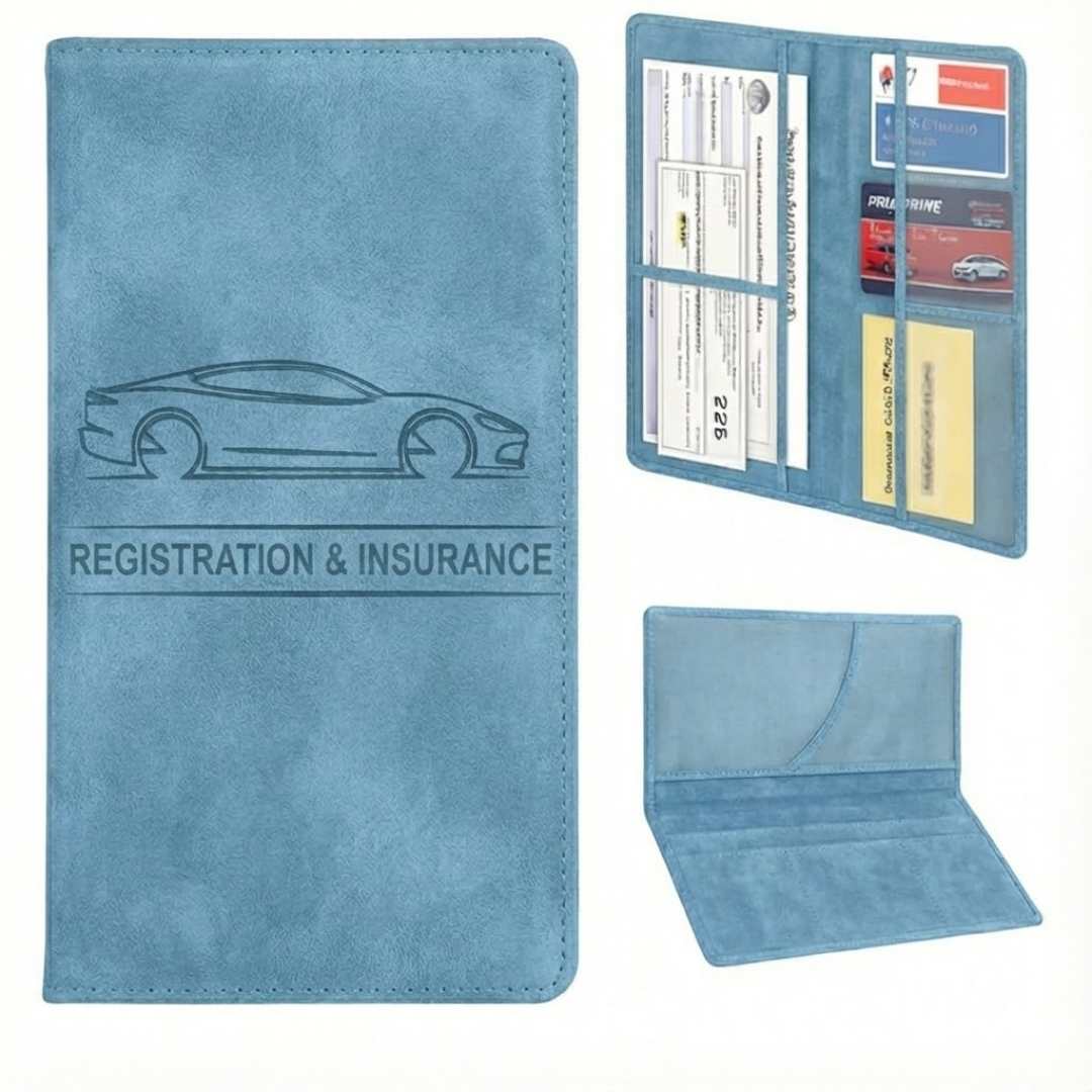 Leather Registration and Insurance Card Holder