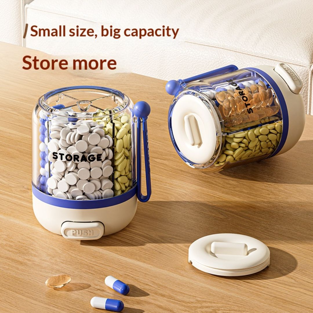 Multi-Compartment Medicine Storage Case with Pill Divider