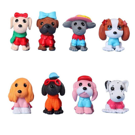 Delightful 8-Piece Dog Figurine Set