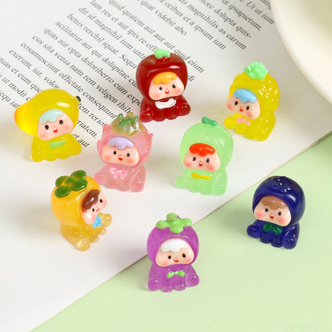 Cartoon Fruit Baby Resin Charms