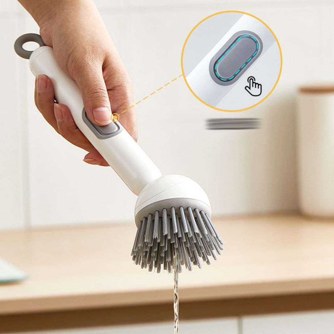 Self-Dispensing Dish Cleaning Brush Soap Dispenser