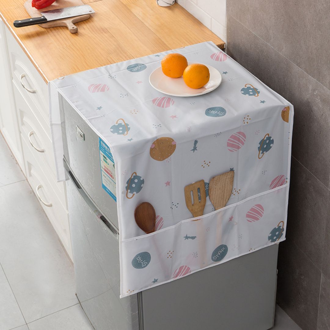 Waterproof Fridge Cover with Hanging Organizer Pockets
