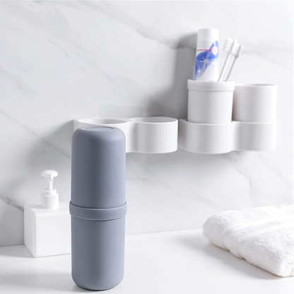 Sleek Space-Saving Toothbrush Holder With Cup