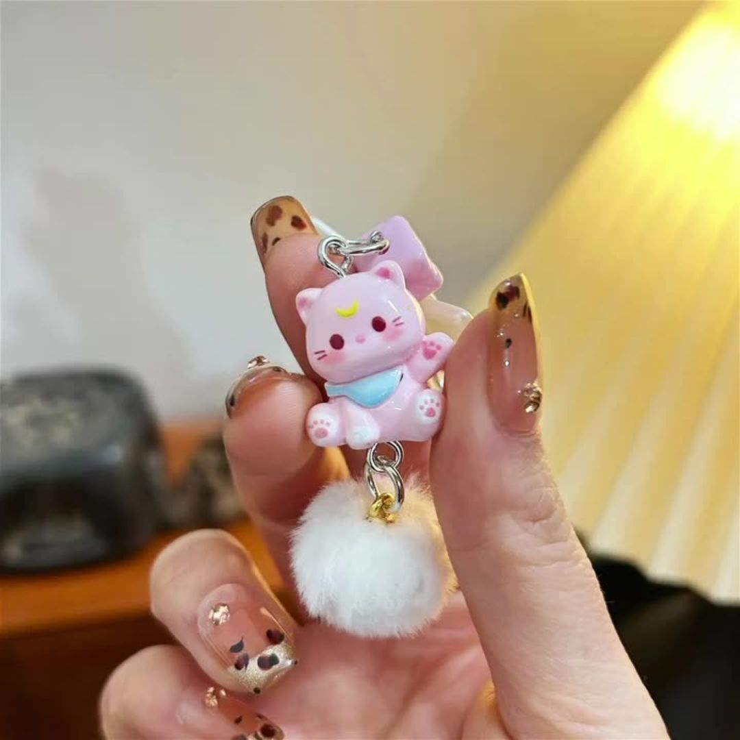 Cute cat with Ball Mobile Phone Charm