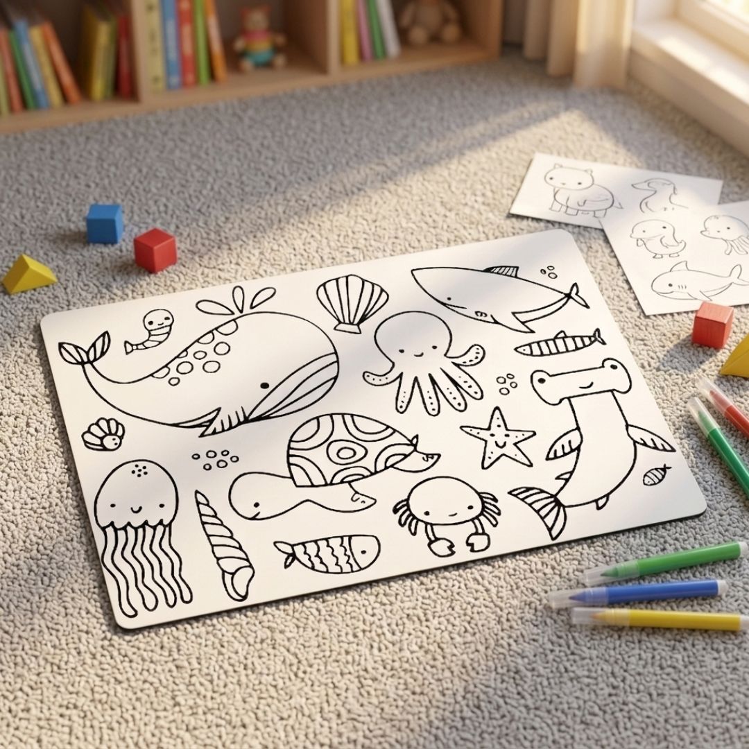 Reusable Silicone Coloring Mat for Kids