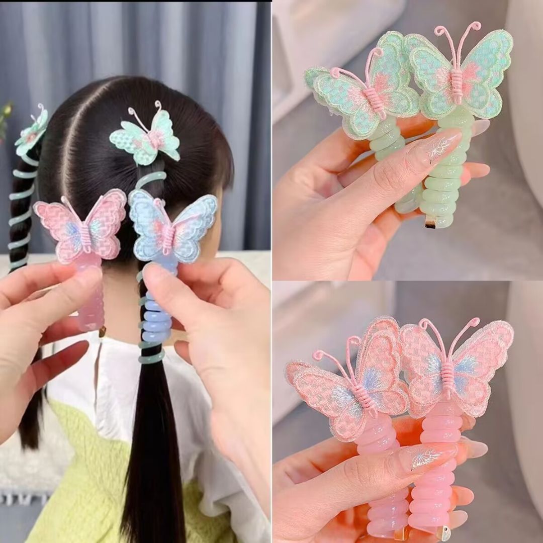 Butterfly Telephone Wire Line Hair Ties Girls