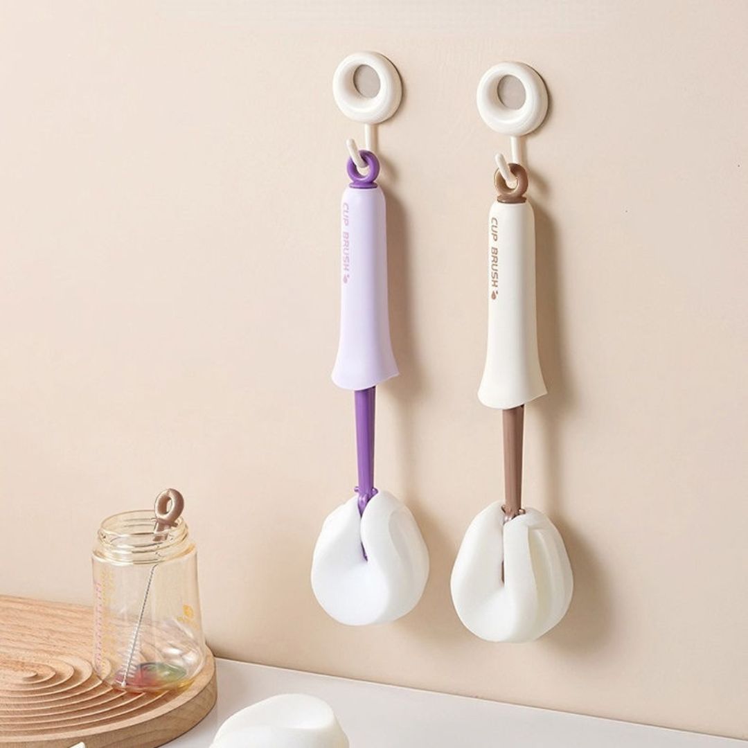 2-in-1 Long Handle Cup Brush Sponge