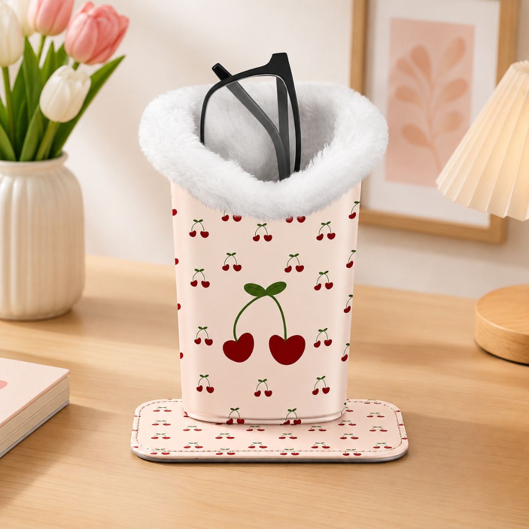 PU Leather Glasses Holder with Magnetic Base