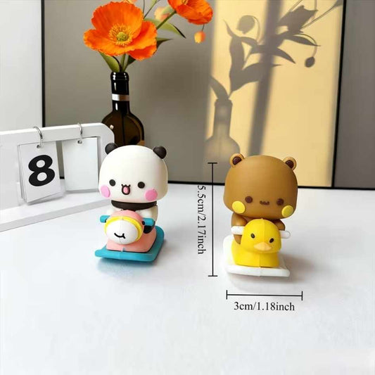 Cute Bear Anime Couple Figurine