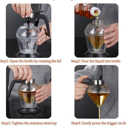 Diamond Glass Oil & Honey Dispenser
