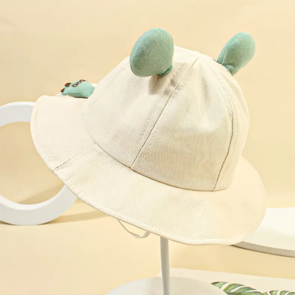 Charming Frog Embroidered Sun Hat For Kids