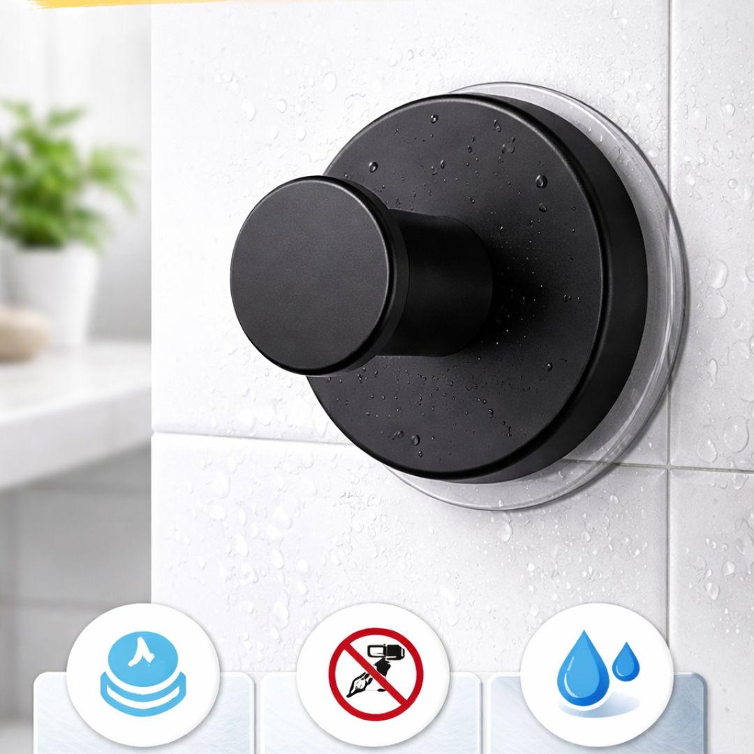 Suction Matte Black Multi Wall Hook