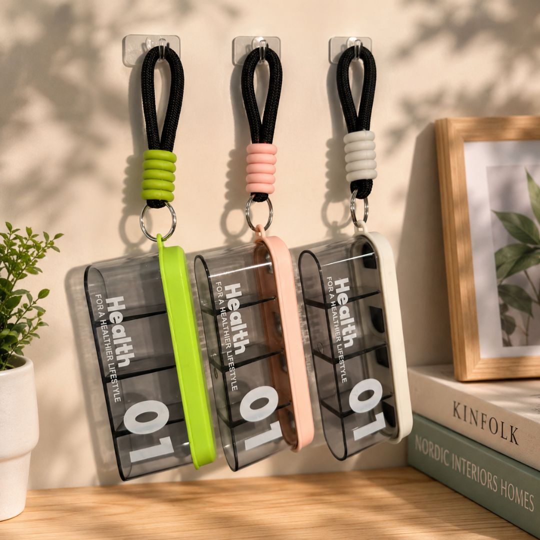 Portable Medicine Box with Key Ring