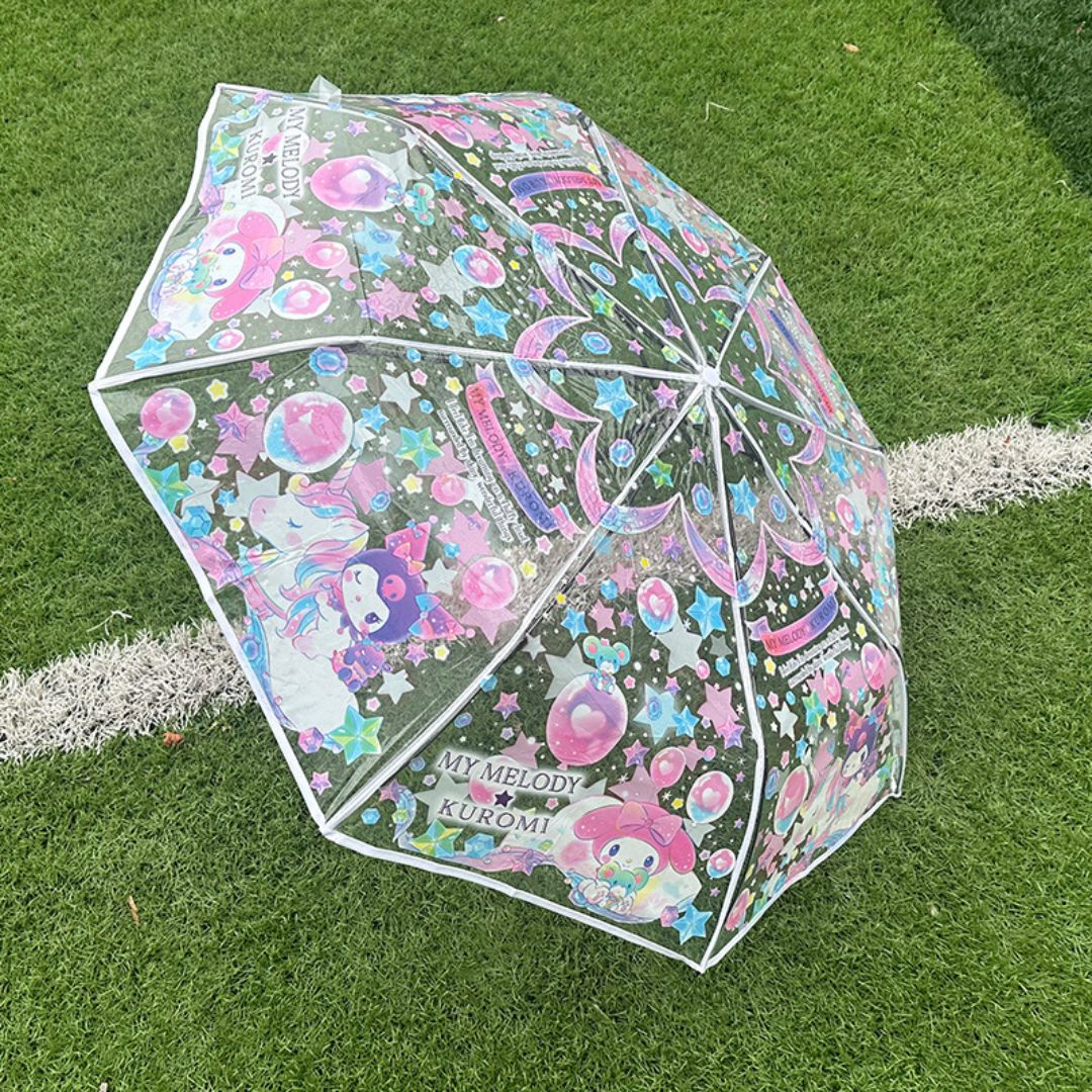 Kuromi Korean Transparent Frosted Kids Umbrella
