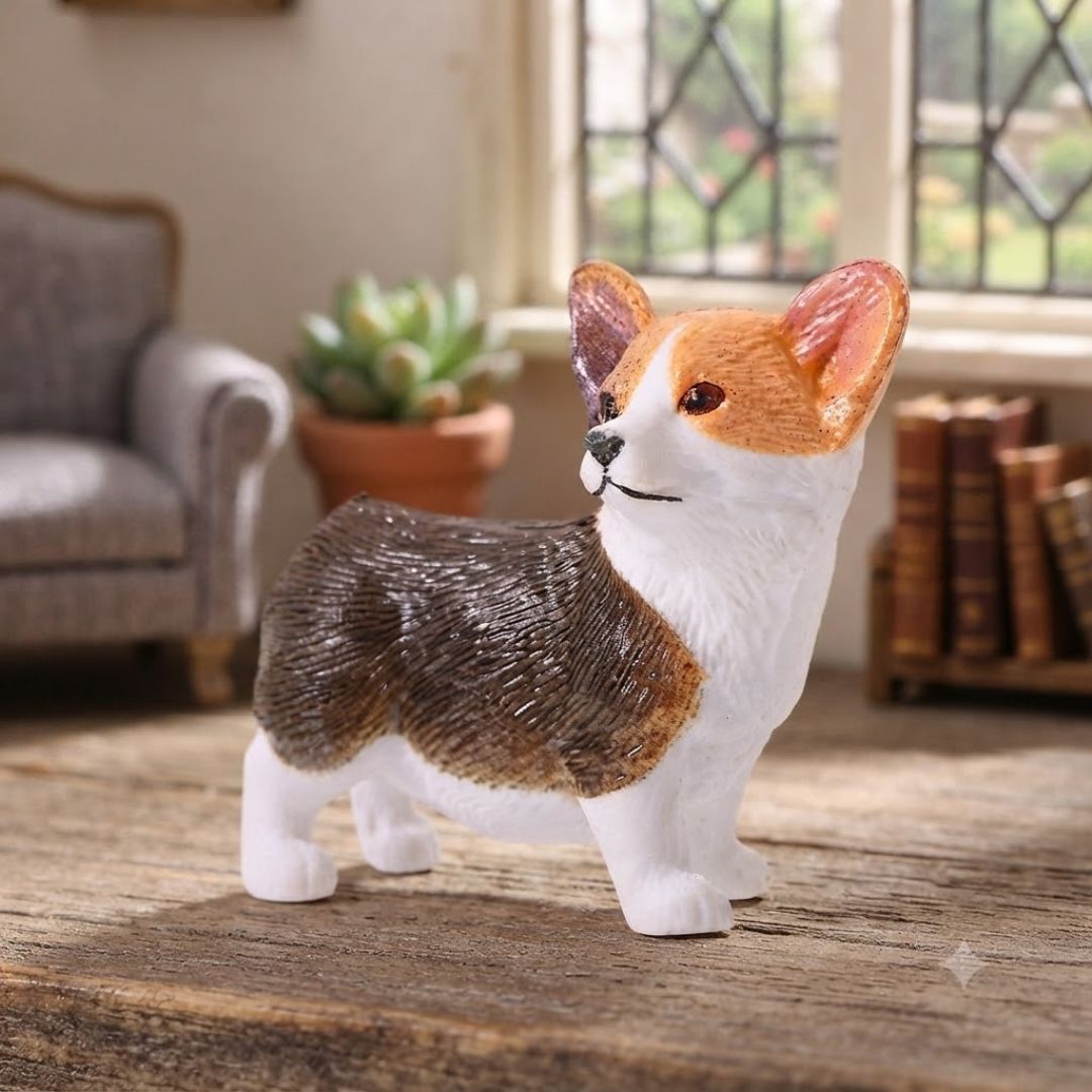 Cute Corgi Dog Figurines Set