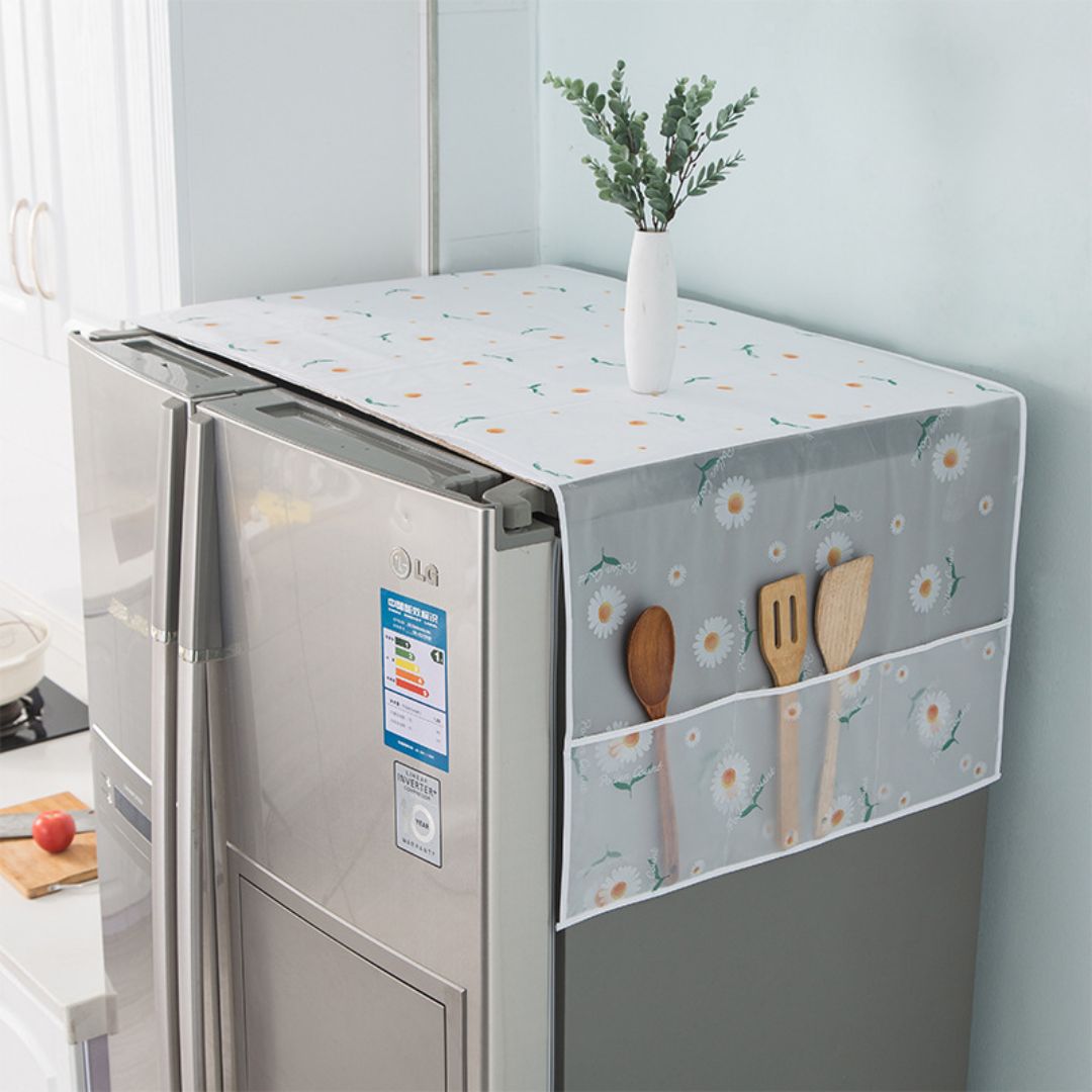 Waterproof Fridge Cover with Hanging Organizer Pockets