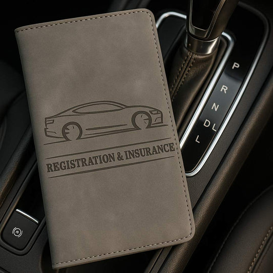 Leather Unique Car Registration and Insurance Card Holder