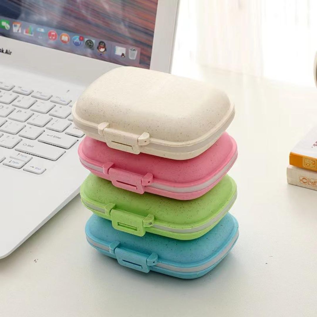 Portable Weekly Pill Organizer Box – 6 Compartment