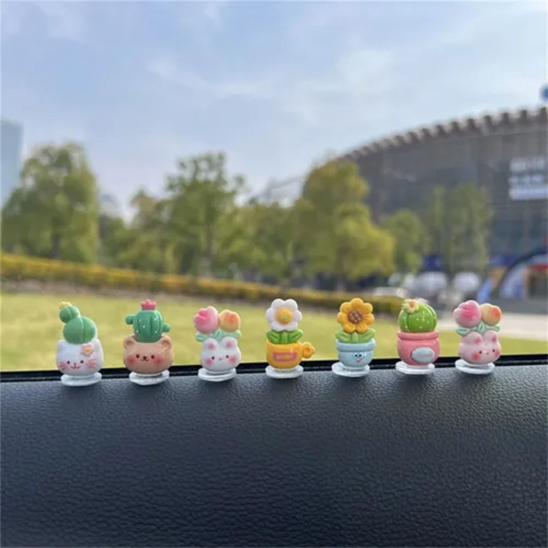 Mini Cute Plant Dashboard Figurines for Car, Home & Office