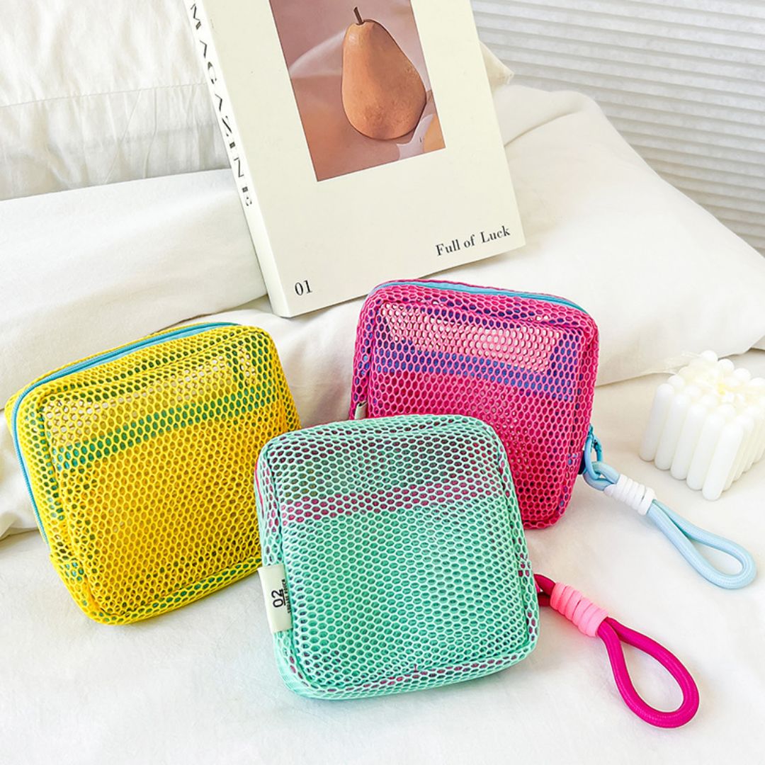 Cute Colorful Mesh Cosmetic Organizer