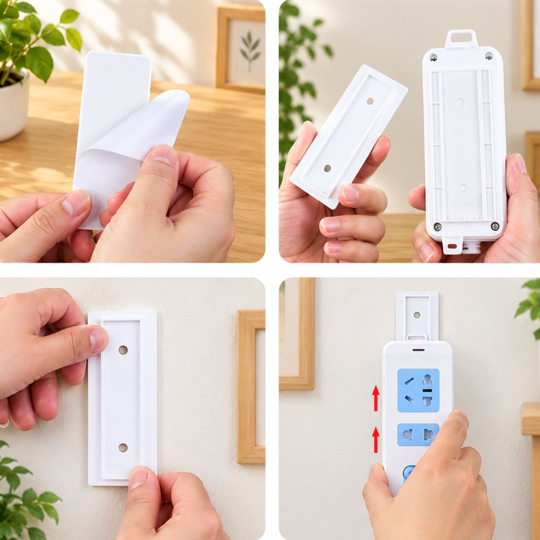 Self-Adhesive Power Strip Holder