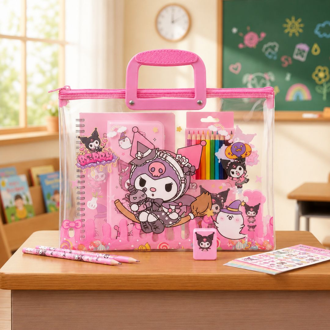 Kuromi Long Transparent Plastic Zipper Envelope