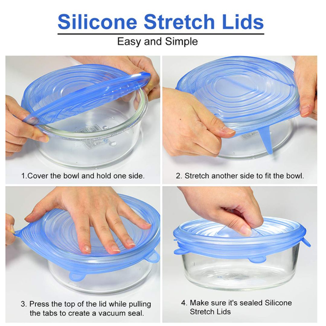 6-Piece Silicone Food Covers