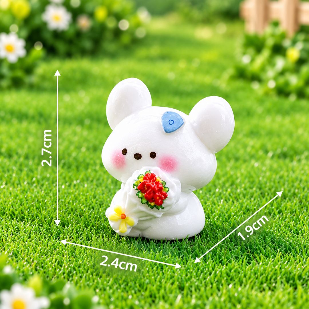 Cute White Dog Resin Figurines