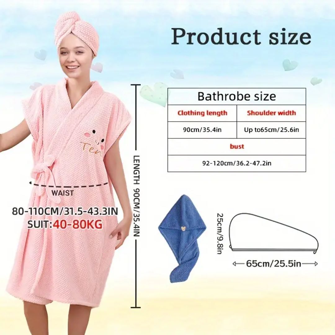 2 in 1 Bath Skirt & Hair Towel for Women’s Comfort