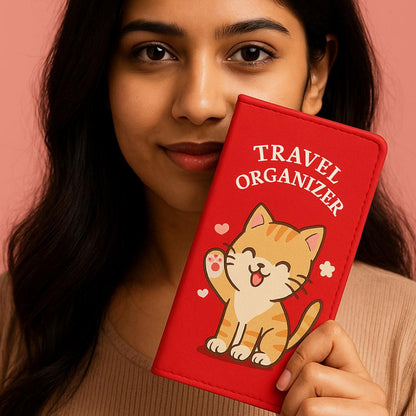 Multipurpose Documents Cards Organizer  - Cat Red