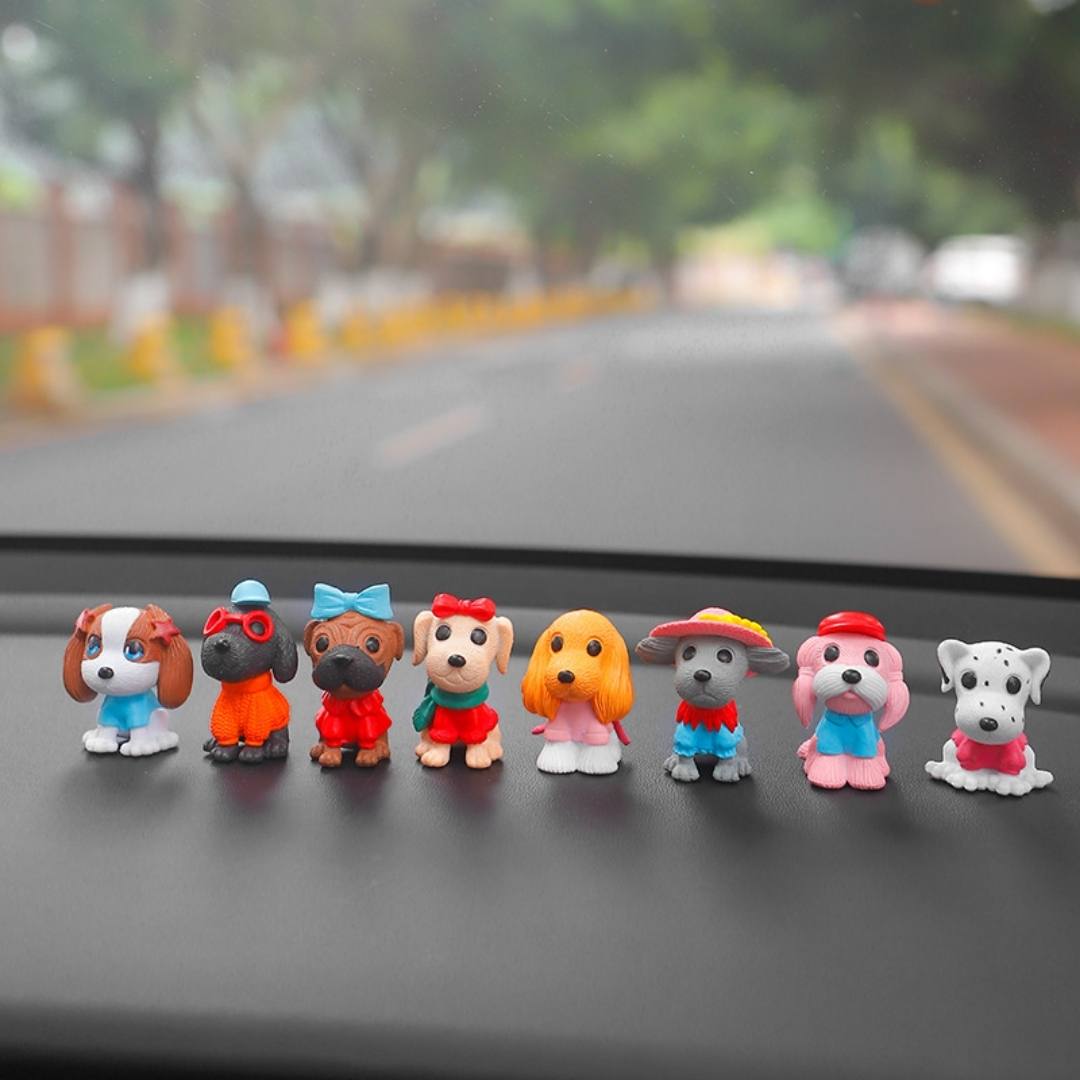 Delightful 8-Piece Dog Figurine Set