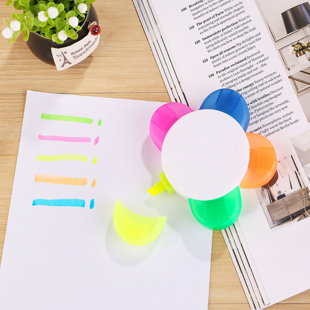 5 in 1flower Shape Highlighter Pen