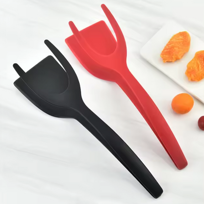 2 in 1 Silicon Frying Spatula Tong