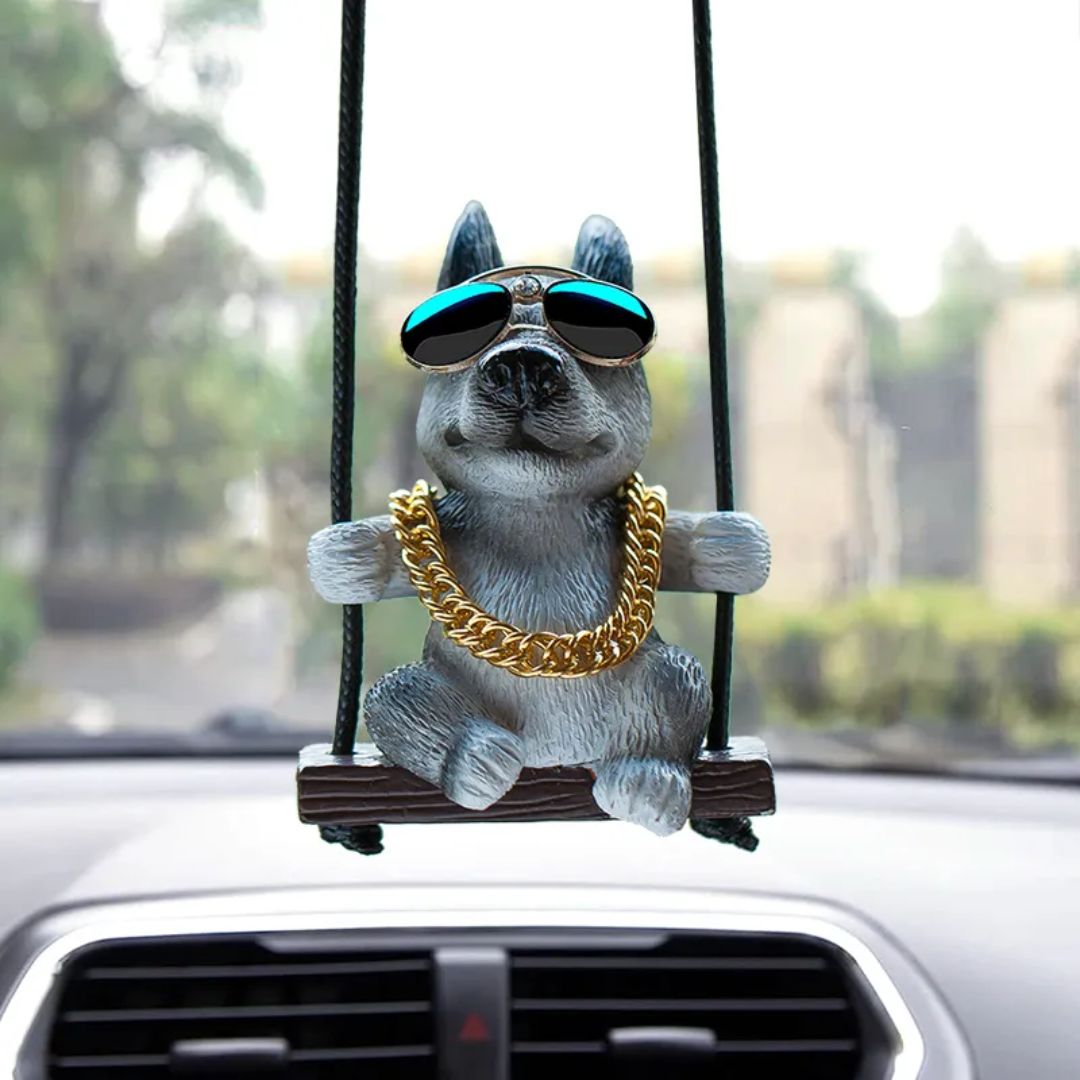 Cute Car Puppy with Chain