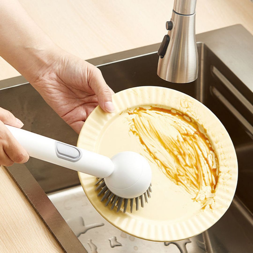 Self-Dispensing Dish Cleaning Brush Soap Dispenser