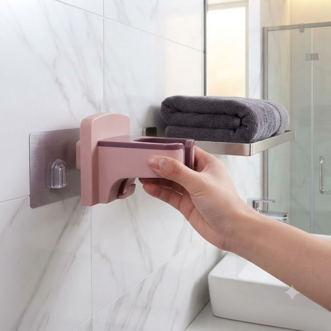Wall-Mounted Hair Dryer Holder