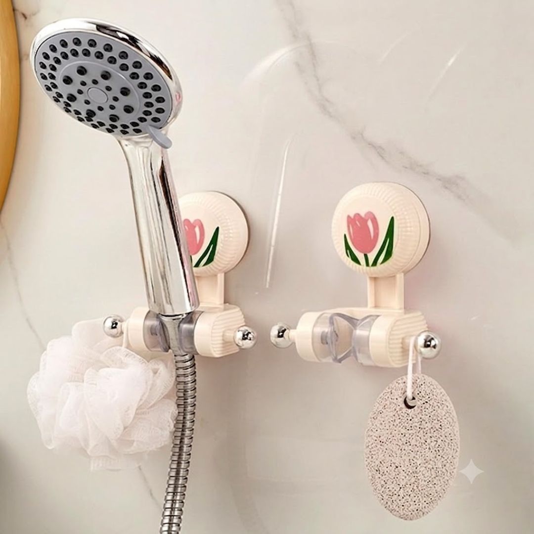 Cute Tulip Bathroom Adjustable Shower Holder
