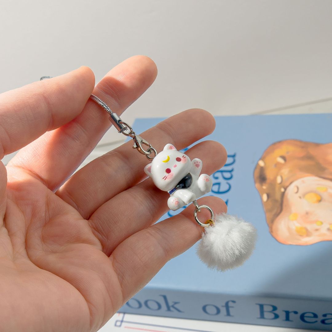 Cute cat with Ball Mobile Phone Charm