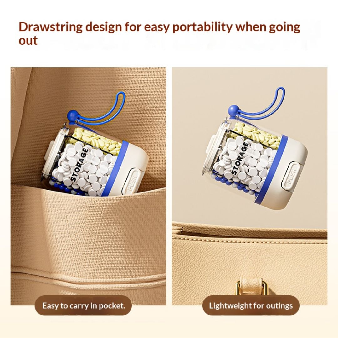 Multi-Compartment Medicine Storage Case with Pill Divider