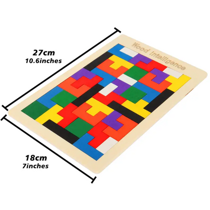 Colorful 3D Wooden Tetris Block Puzzle