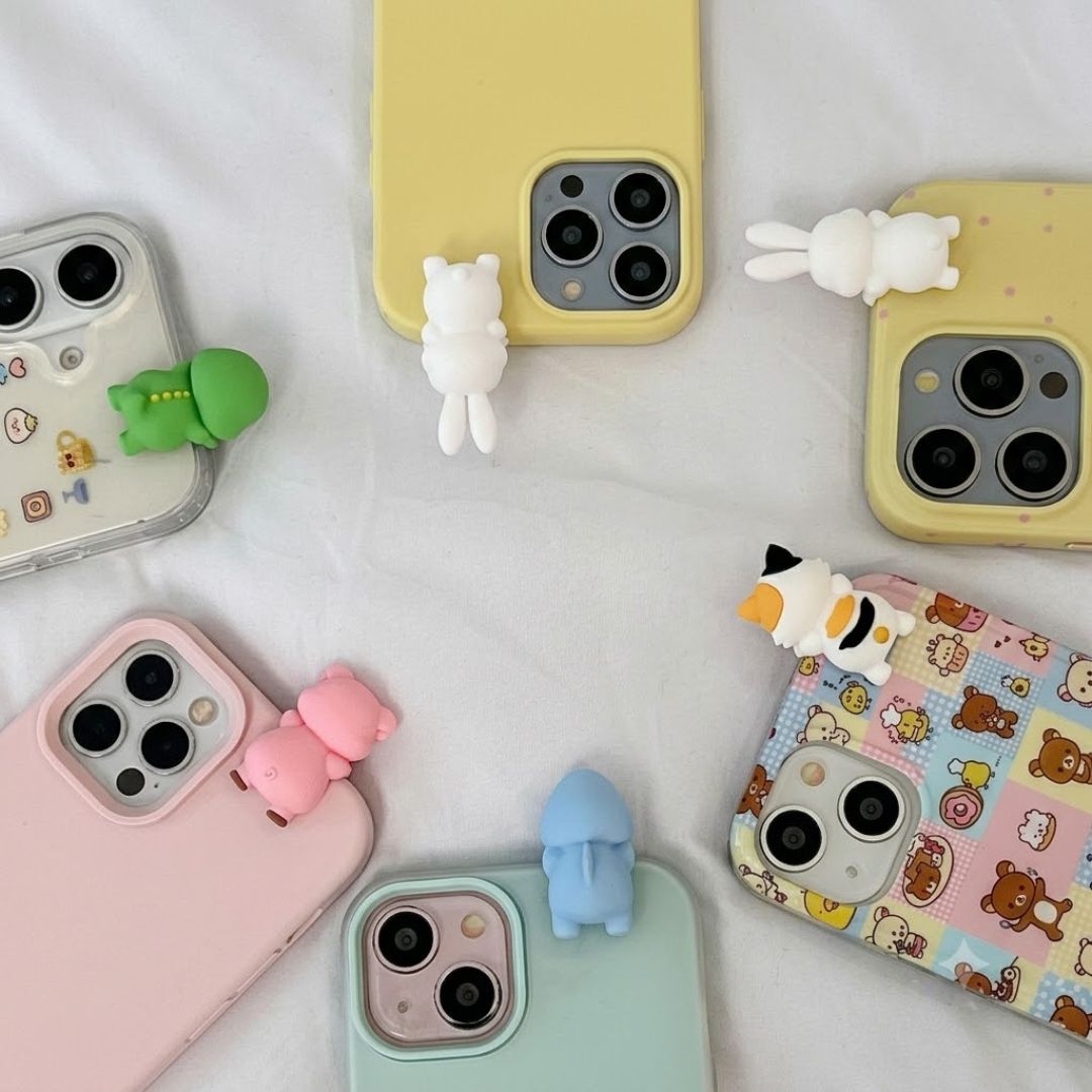 Kawaii Animal Tech Charms Set